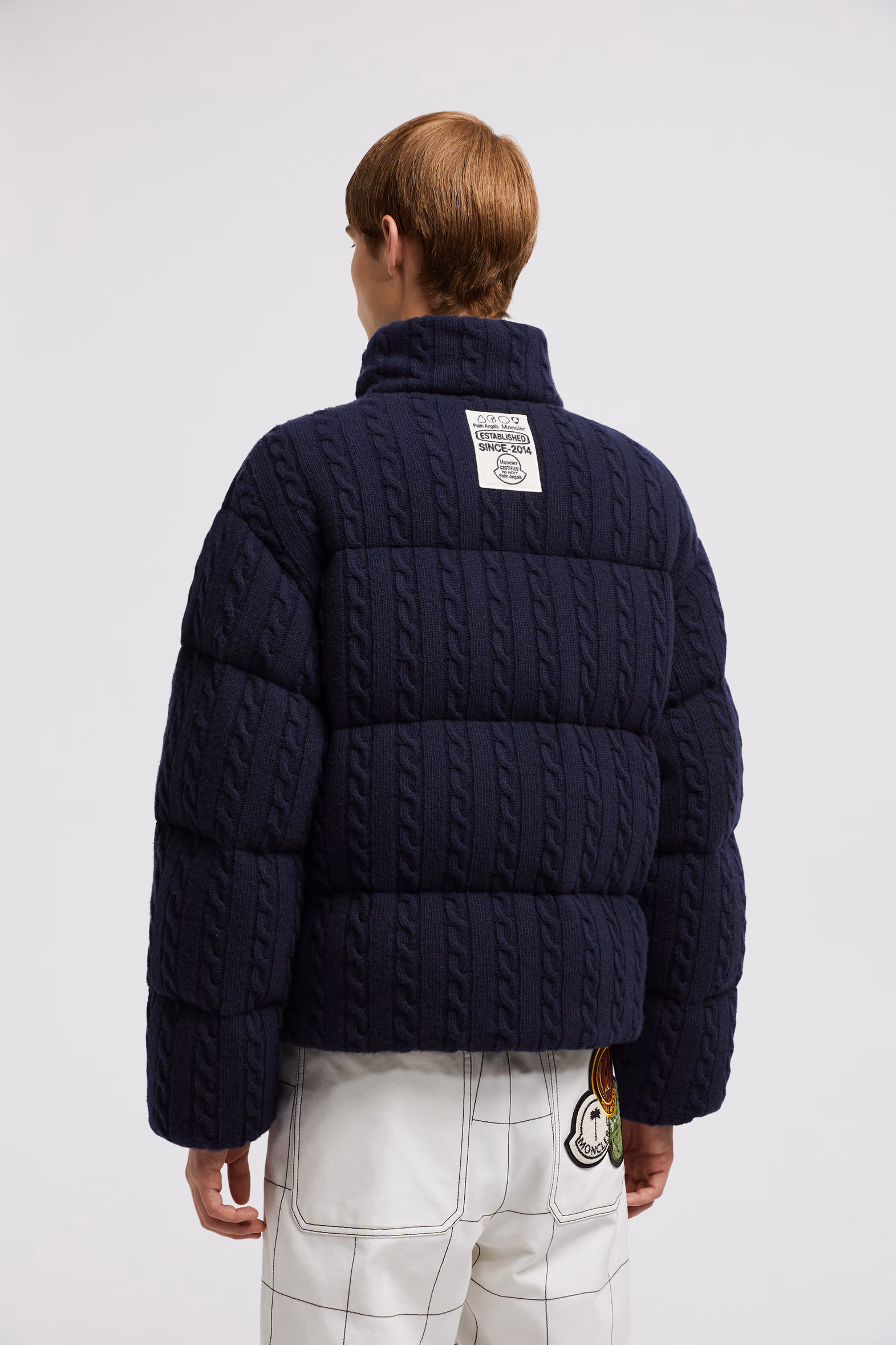 Moncler x Palm Angels Austru Wool Short Down Jacket Gender Neutral Night Blue Moncler 5